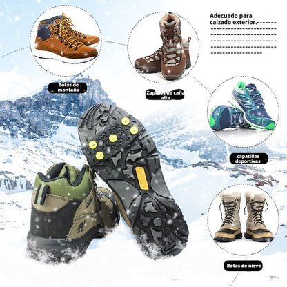 👴🚶🏔️❄️Compra cuatro y llévate cuatro gratis🔥Eslingas de crampones antideslizantes invisibles de 5 dientes, crampones para exteriores