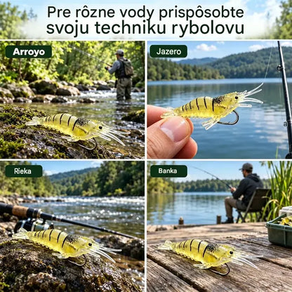 ⏰ ✨ Bionická mäkká návnada na krevety | Realistická a obratná, odolná voči roztrhnutiu a trvácna 🎣