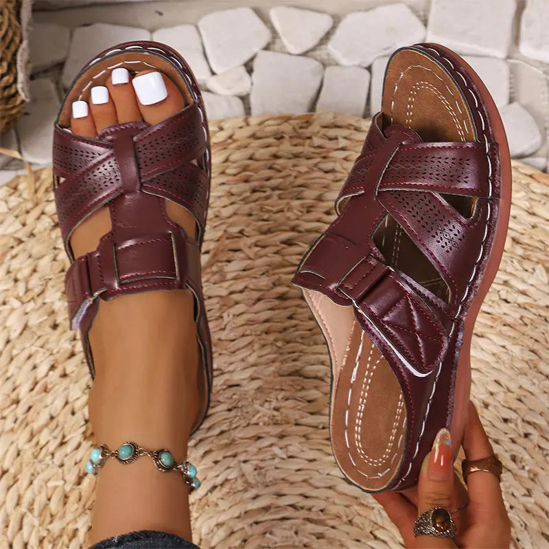 Colección de verano 2026  Pantuflas de piel auténtica con soporte plantar  ¡Ultra cómodas y ajustables!