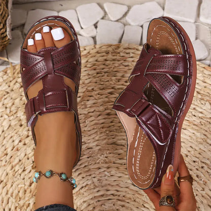 Colección de verano 2026  Pantuflas de piel auténtica con soporte plantar  ¡Ultra cómodas y ajustables!