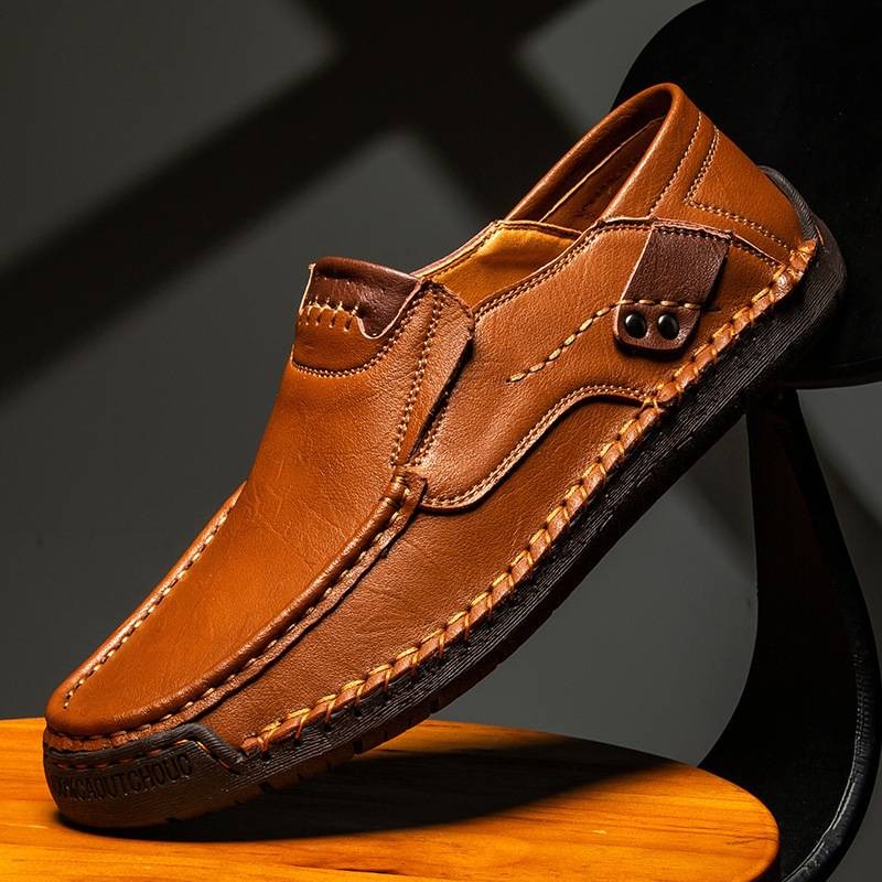 【38-48】Mocasines de cuero hechos a mano de gran tamaño