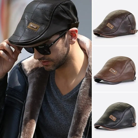 🧢🔥【Compra uno, llévate el segundo gratis】Nueva boina de cuero de alta calidad para otoño e invierno en estilo retro