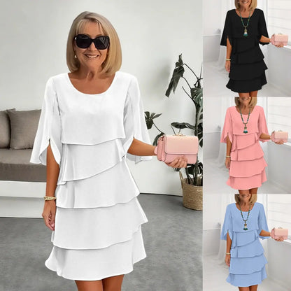 【S-3XL】Elegancka, wielowarstwowa sukienka z falbankami na mankietach, stylowa i wyrafinowana💃