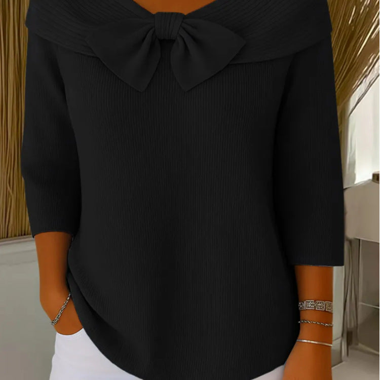 🔥🌈【Gorący przedmiot】【S-5XL】Nowy elegancki damski top w stylu francuskim z długim rękawem i cienką dzianinową podstawą