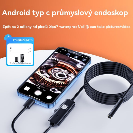 📱🏆 Nový 7mm průmyslový endoskop s přímým připojením kamery typu C pro telefony s Androidem (voděodolný endoskop)