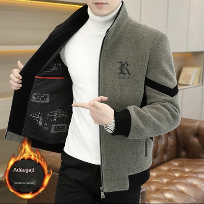 👍😎【50% popust🔥】【L-5XL】Nova zimska visokokakovostna moška topla volnena jakna, podložena s flisom in odebeljena