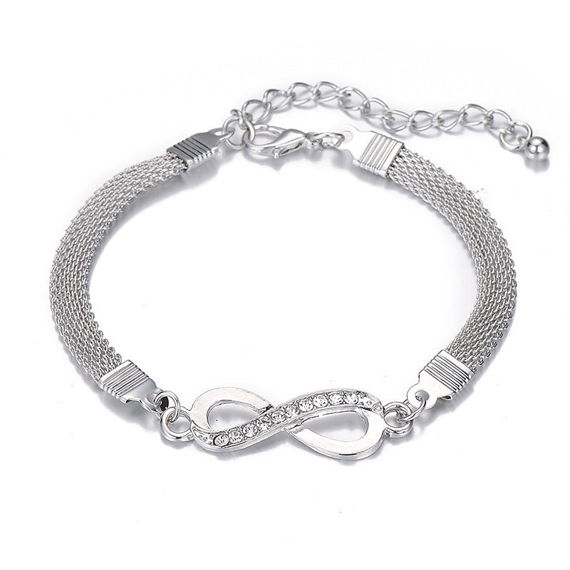 🔥🎁【Kúpte 1 a získajte 1 zadarmo✨】Jednoduchý, elegantný, luxusný, trblietavý dámsky strieborný náramok