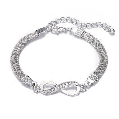 🔥🎁【Kúpte 1 a získajte 1 zadarmo✨】Jednoduchý, elegantný, luxusný, trblietavý dámsky strieborný náramok