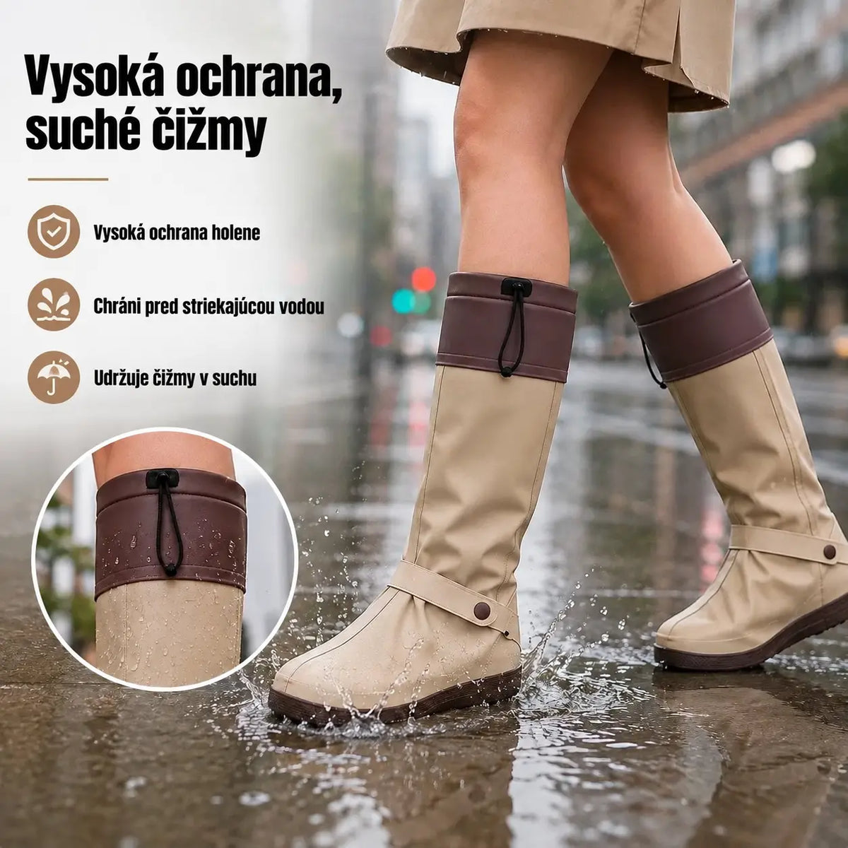 🌧️👟【Veľkosti 36-42】 Nepremokavé a skladacie návleky na topánky — protišmykové, odolné voči opotrebovaniu a opakovane použiteľné
