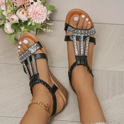 🌈🌿【🔥Ljetno rasprodaja】👡【34-43】Moderne i elegantne ženske sandale s blistavim cirkonima