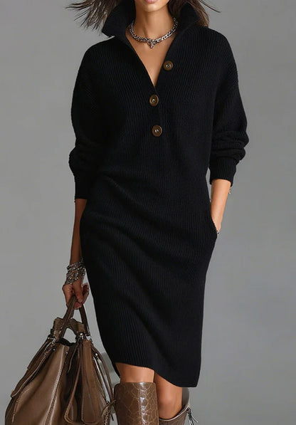 🔥🌷【Producto destacado】【Tallas S-3XL】✨🎉Nuevo vestido de punto con solapa, estilo europeo y americano