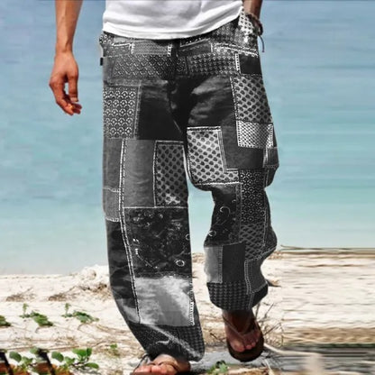 ✨👖【🌈Ograničene zalihe】 【S-6XL】😍 Muške uske pamučne i lanene hlače velikog broja, ležerni, široki boemski stil 