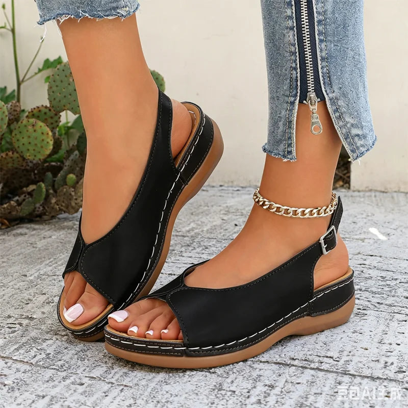 【Tallas 36-43】Sandalias romanas elegantes para mujer, hechas de piel de vaca ☀️