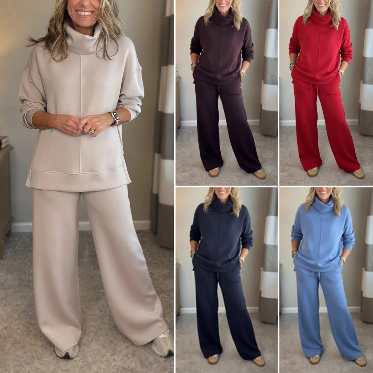 🔥🐏【Ново пристигане✨Ограничено време с 50% отстъпка】Дамски моден комплект от две части, включващ суичър с качулка и ежедневни панталони 🔥