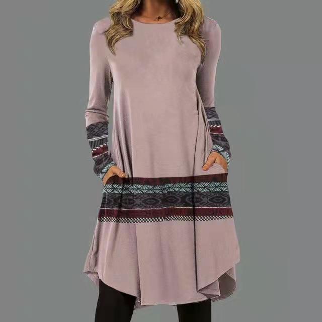 🔥🎉【Ograničeno vrijeme 50% popusta✨】【S-5XL】Nova jesensko-zimska ležerna haljina dugih rukava