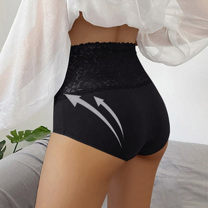 🔥【6 sztuk】👙Antybakteryjna bawełniana koronkowa bielizna z wysokim stanem