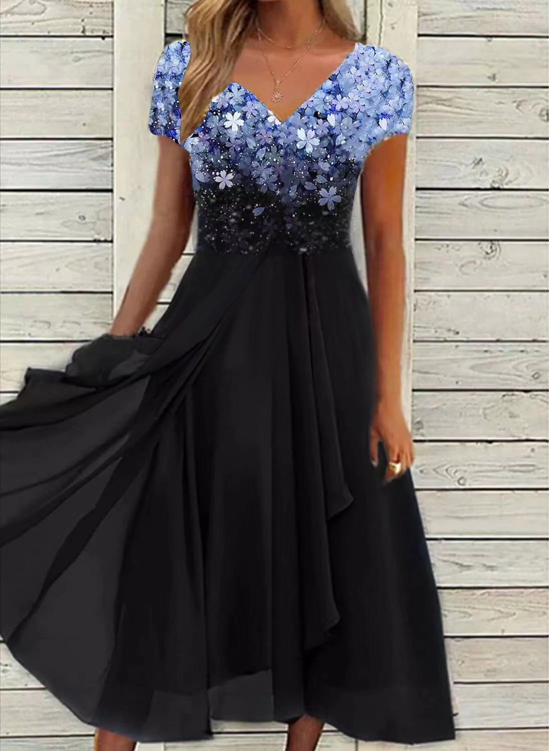 🌈👗【Produs nou de vară】【S-5XL】Rochie din șifon - moale și prietenoasă cu pielea, arătând un temperament la modă 