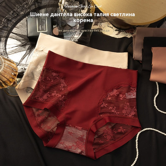 🔥✨【Пакет от 5 части】👙🌷Дамски високоеластичен безшевен дантелен бикини, за контрол на корема и повдигане на дупето