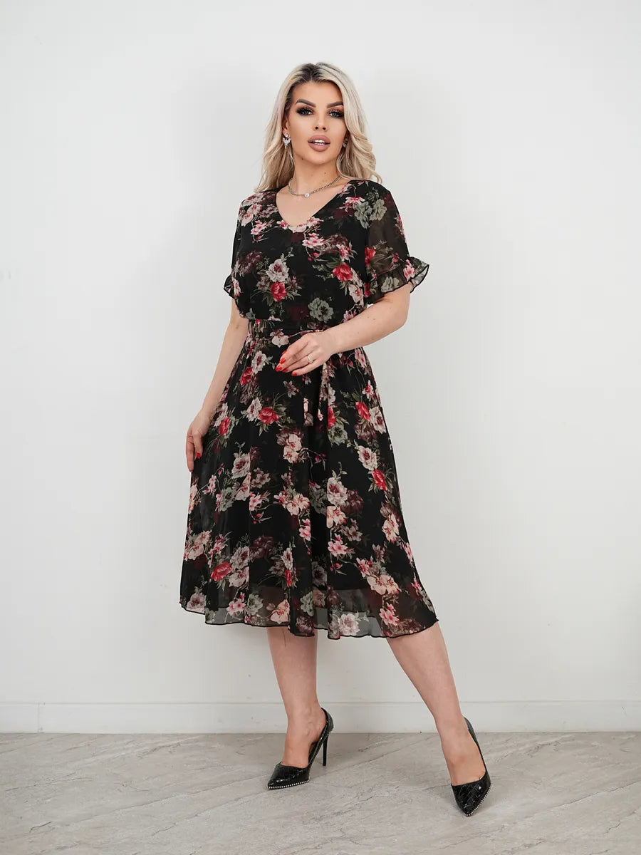 💐💛【S-5XL】2025 lato nowa wysokiej jakości elegancka sukienka z nadrukiem, modna i uniwersalna