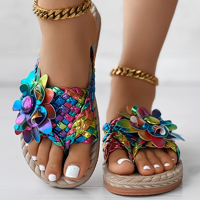 ✨🌈【36-43】🌴👣Vara 2025, pantofi de plajă casual pentru femei, papuci împletiți, la modă