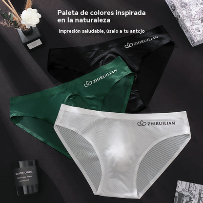 🔥🩲【Compra 3 y llévate 2 gratis】Calzoncillos de tiro bajo transpirables de seda helada para hombre (45-100 kg)