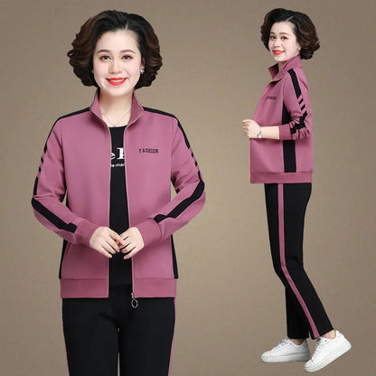 🔥【M-5XL】【Kurtka + Spodnie】😍 Nowy jesienny zestaw sportowy, duży rozmiar