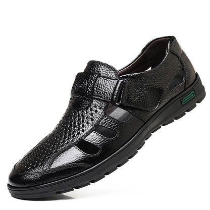 🌴👞【39-44】Sandale ușoare, casual, din piele naturală, respirabile, pentru bărbați, vara 2025, noi 
