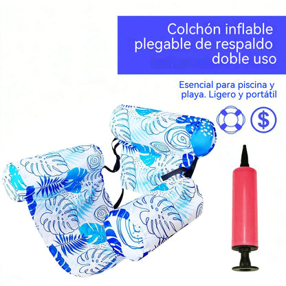 💦📢 Sofá inflable para piscina - Asiento plegable con respaldo para juegos acuáticos