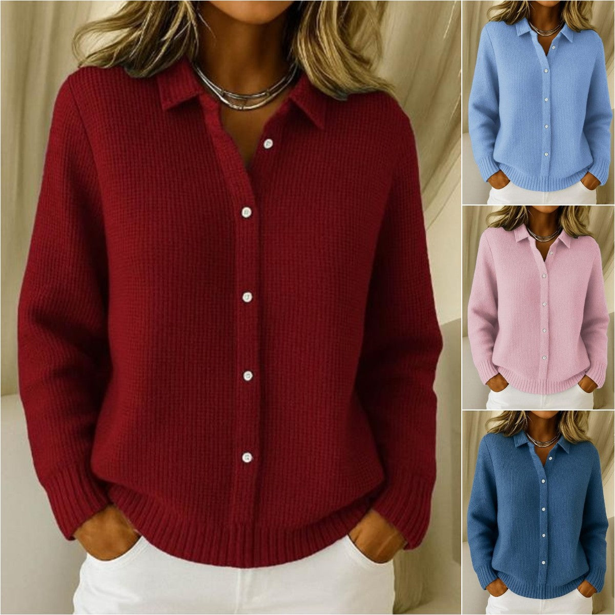 🔥🎉【Nowość na rok 2026✨】【S-3XL】🌷⛄Nowy modny, swobodny, elegancki, szeroki kardigan damski z dzianiny