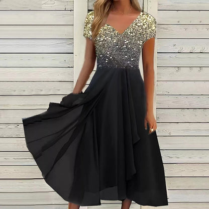 🌈👗【Produs nou de vară】【S-5XL】Rochie din șifon - moale și prietenoasă cu pielea, arătând un temperament la modă 