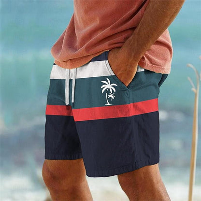 😎🎉【Novedad de verano🔥】Pantalones cortos de hombre con estampado multicolor y estilo elegante: holgados y casuales.