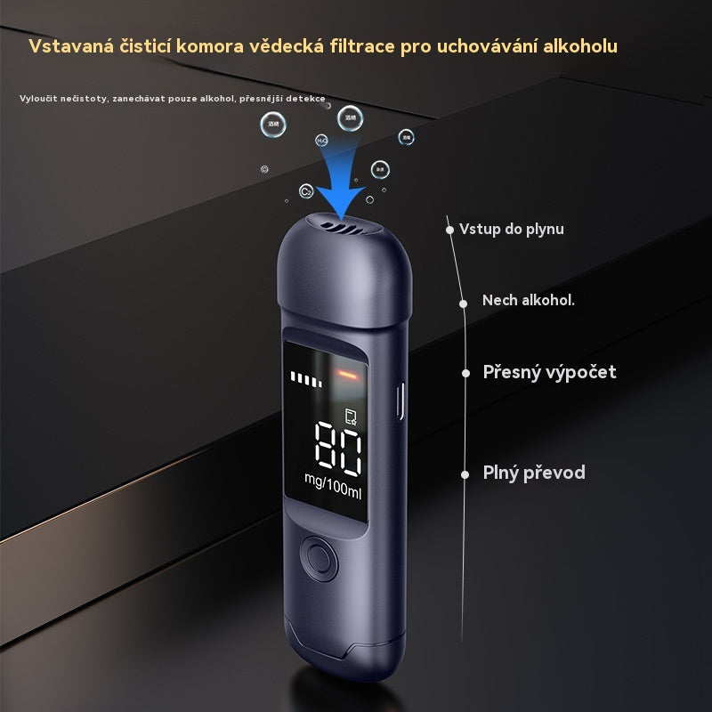 【50% sleva】🍷 Vysoce přesný přenosný dechový analyzátor – změřte hladinu alkoholu v krvi před řízením