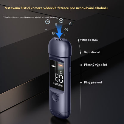 【50% sleva】🍷 Vysoce přesný přenosný dechový analyzátor – změřte hladinu alkoholu v krvi před řízením