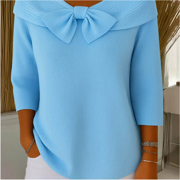 🔥🌈【Gorący przedmiot】【S-5XL】Nowy elegancki damski top w stylu francuskim z długim rękawem i cienką dzianinową podstawą