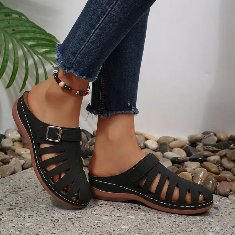 ☀️✨【Tallas 36-43】Sandalias de verano para mujer - Diseño calado, cierre de velcro