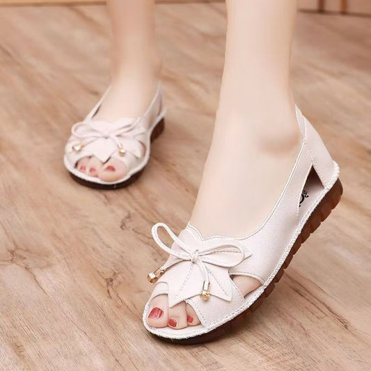 🔥🌈【35-40】 Sandals simple și casual cu talpă moale și fundă, vara anului 2025 