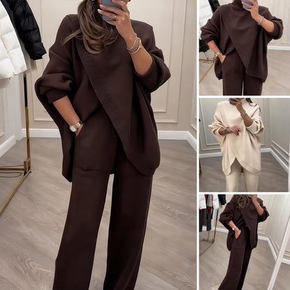 🔥 🧶 Elegancki damski garnitur: sweter + spodnie casualowe! Wygodnie i stylowo jednocześnie! ✨
