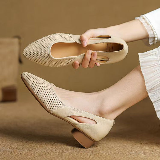 🔥🔥【35-40】Sandale noi pentru femei, piele naturală, talpă moale, toc jos, la modă și confortabile