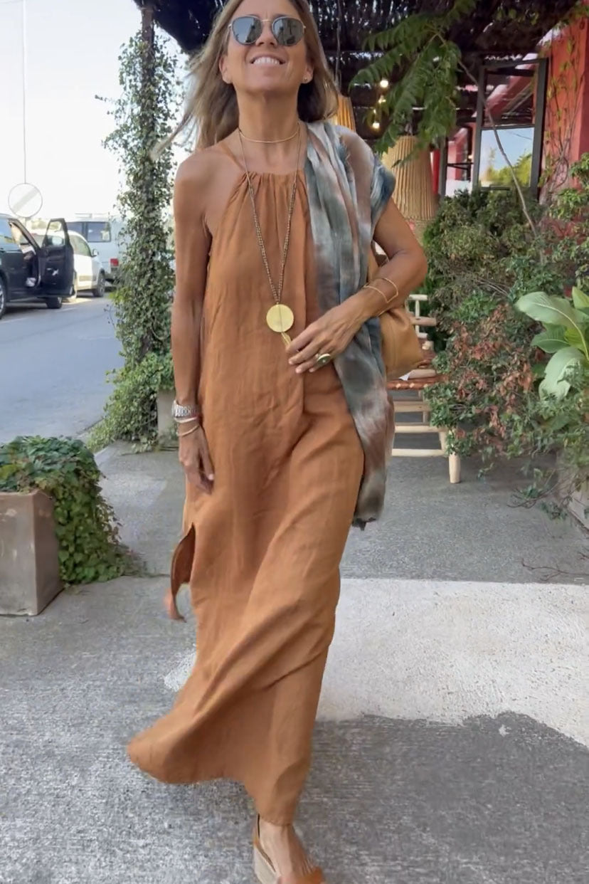 ☀️🔥【44KG-75KG】👗Rochie fără mâneci, cu bretele, nouă vară 2025, confortabilă, casual și respirabilă