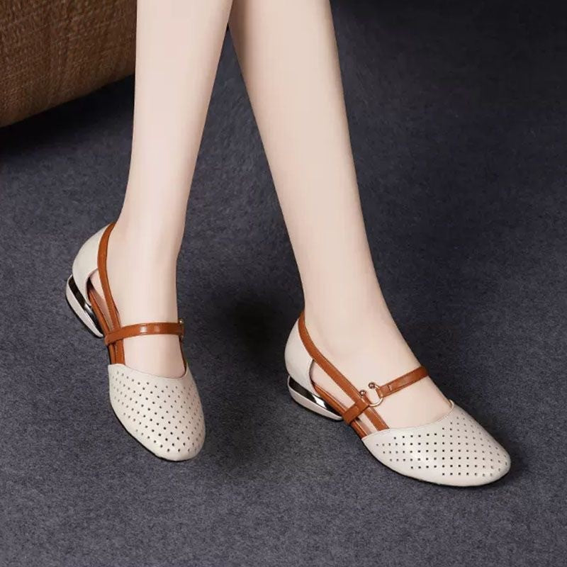 🔥🌴【35-41】Sandale de damă la modă, vara 2025, elegante, din piele naturală, toc mic, talpă moale