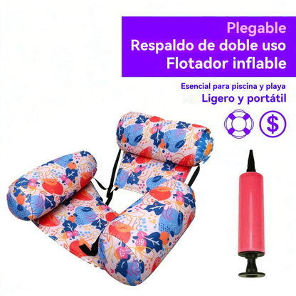💦📢 Sofá inflable para piscina - Asiento plegable con respaldo para juegos acuáticos