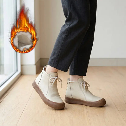 ✨【Veľkosti 35–40】Dámske zateplené členkové topánky z pravej kože – šnurovací model, dostupné v niekoľkých farbách🥰