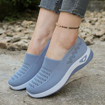 🔥🥿【35-43】✨Нови дамски плетени дишащи ежедневни обувки, неплъзгащи се, плоски, меки обувки.