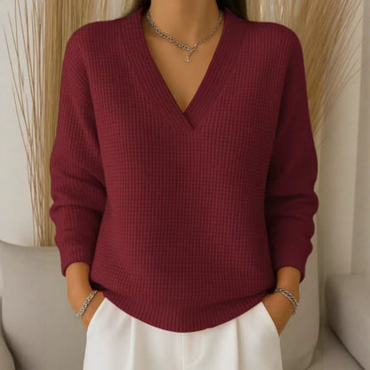 ❤️✨【Posebna jesenska ponuda🔥】Elegantan i udoban ženski pleteni pulover s V-izrezom