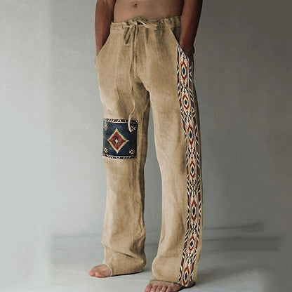 ✨👖【🌈Ograničene zalihe】 【S-6XL】😍 Muške uske pamučne i lanene hlače velikog broja, ležerni, široki boemski stil 