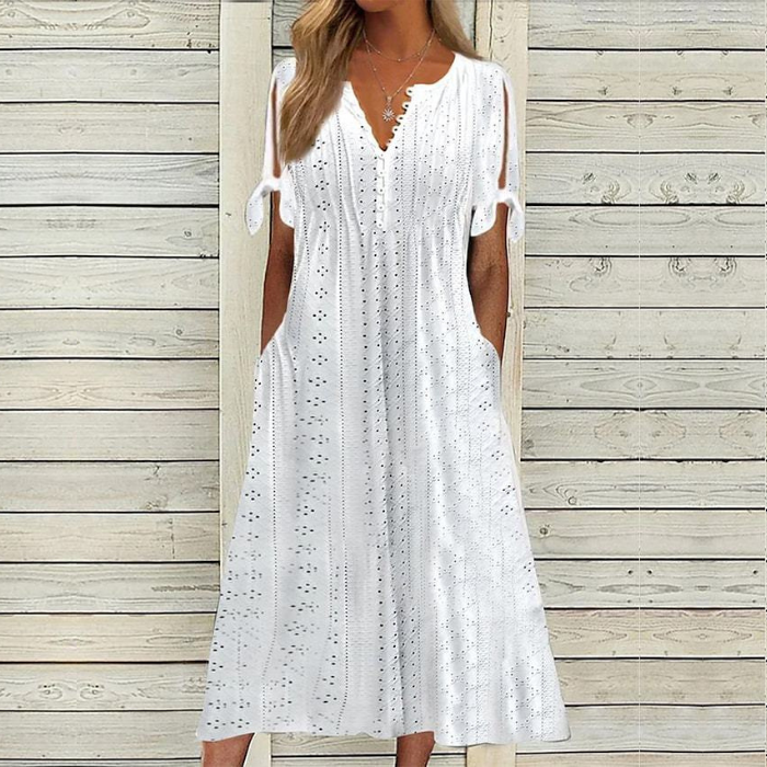 🔥👗【Vânzare pe timp limitat】【S-5XL】✨Rochie nouă, simplă și frumoasă, de culoare solidă 2025 