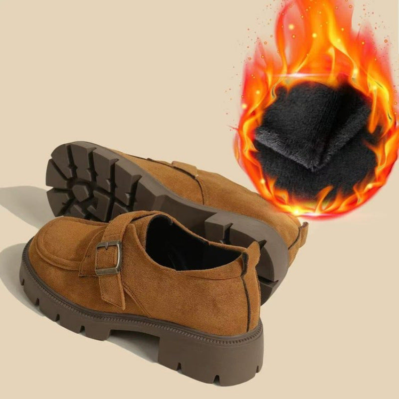 🔥✨【35-40】Nove zimske ženske mokasine s debelim potplatom, okruglim gumenim vrhom, baršunaste po vašem izboru