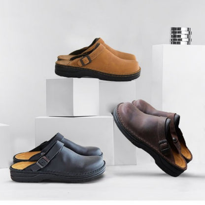 ✨[38-48] 😎 Unisex multifunkční ležérní pantofle z pravé kůže s měkkou podrážkou