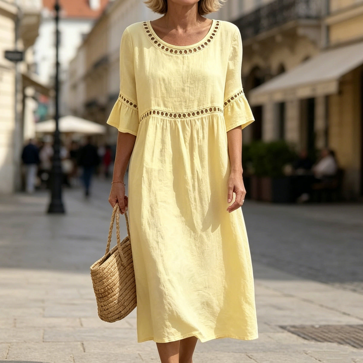 ✨🎉【S-3XL】Nuevo vestido de verano para mujer de algodón y lino, transpirable y suave, cómodo de llevar.