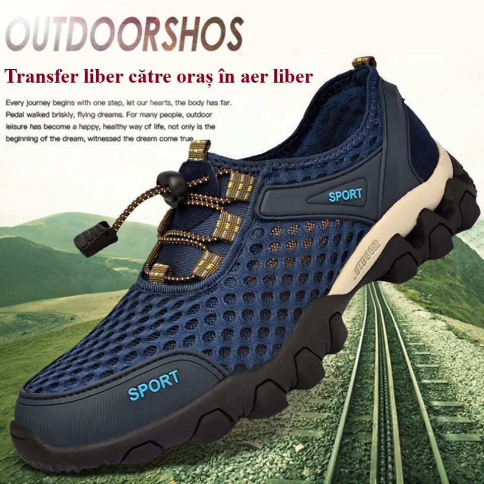 🔥Ofertă nouă🔥【39-44】🎉🌈Pantofi de drumeție pentru bărbați, din plasă respirabilă, impermeabili și antiderapanți, vara 2025